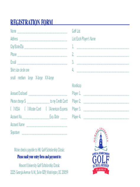 charity golf tournament registration form|Golf Tournament Registration Form Template .